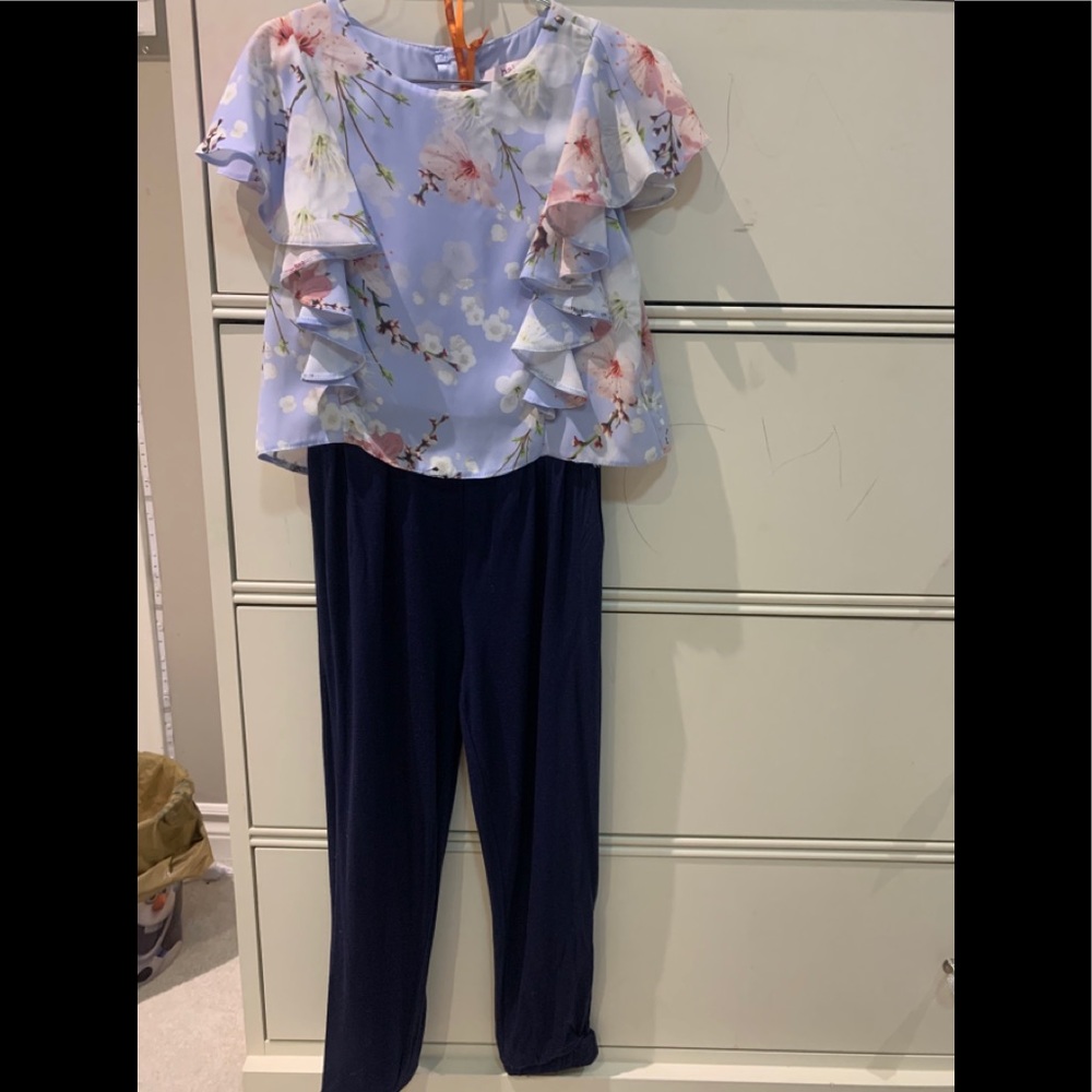 Ted Baker 1 piece romper with ruffle sleeves